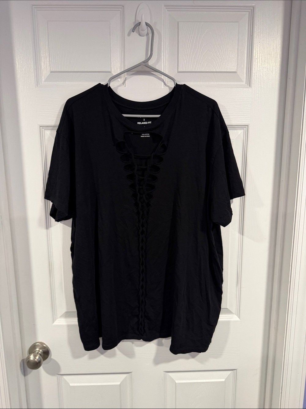 Torrid Relaxed Fit Lace-Up Black Women's Top